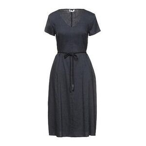 NWT $370 Diana Gallesi Navy Blue Linen Midi Dress Size 6